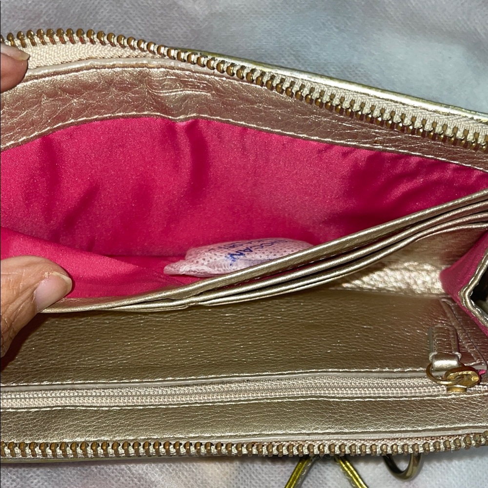 Coach Poppy Colorful Patterned Wallet/Wristlet with Gold Accents - Picture 9 of 13